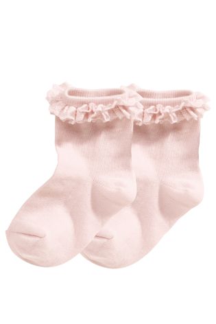 Pink Ruffle Socks Two Pack (Younger Girls)